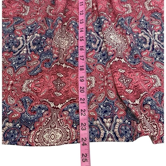 GAP Women Babydoll Blouse Short Cap Sleeves Sz XL Pink Flowy Boho Paisley 4-3 - Picture 5 of 8